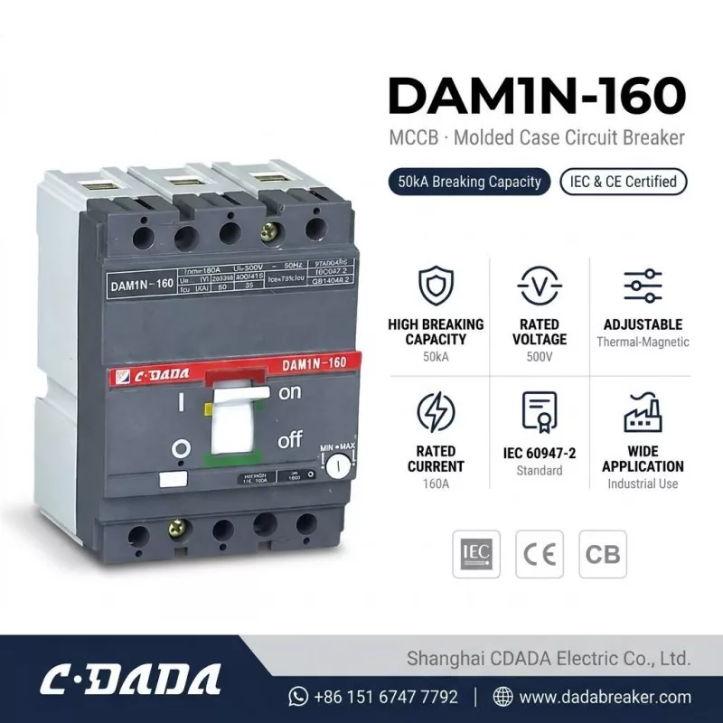 CDADA brengt DAM1N-160 160A MCCB-stroomonderbreker met hoge capaciteit uit